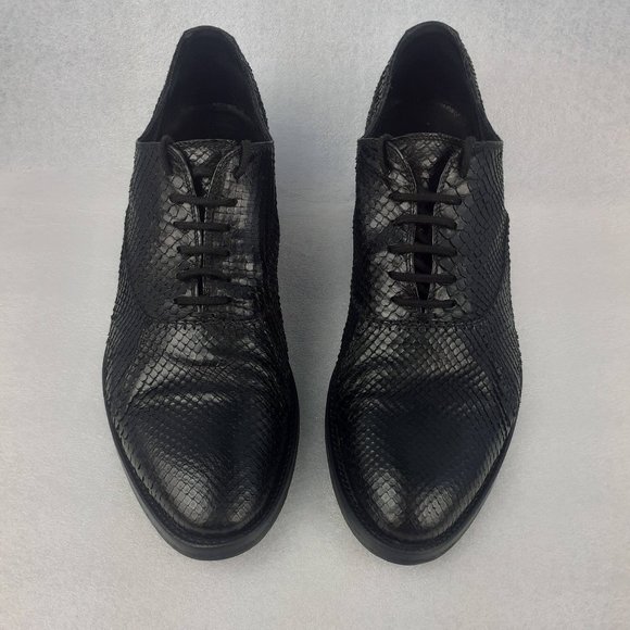 Rocco P. HANDMADE Italian Snakeskin Leather Oxford men40.5/7.5us/6.5uk=Wmns8.5us - Picture 1 of 5